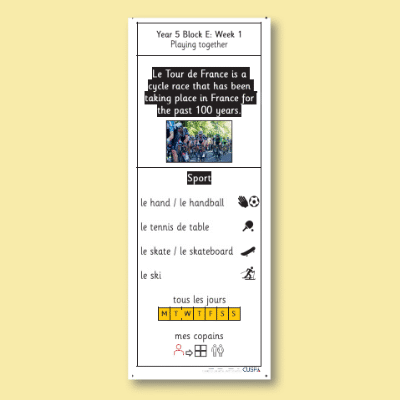 Y5 French E (Playing Together) Knowledge Notes KN
