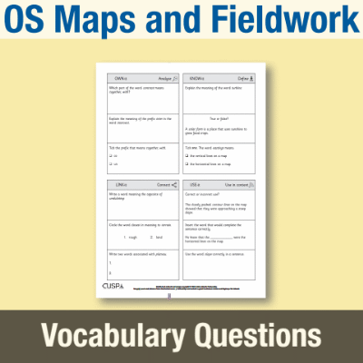 Image of Year 5 Geography (OS Maps and Fieldwork) Vocabulary Questions VQ CUSP Resource