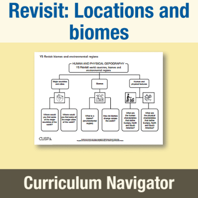 Image of Year 5 Geography (Revisit: Locations and biomes) Curriculum Navigator CN CUSP Resource