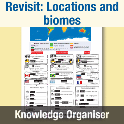 Image of Year 5 Geography (Revisit: Locations and biomes) Knowledge Organiser KO CUSP Resource
