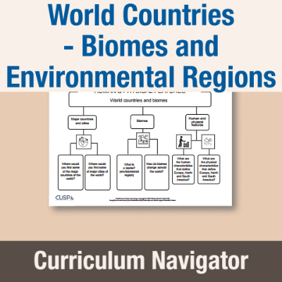 Image of Year 5 Geography (World Countries - Biomes and Environmental Regions) Curriculum Navigator CN CUSP Resource
