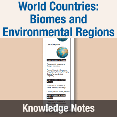 Image of Year 5 Geography (World Countries - Biomes and Environmental Regions) Knowledge Notes KN CUSP Resource