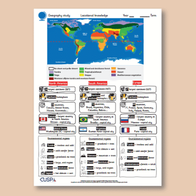 Y5 Geography (World Countries - Biomes and Environmental Regions) Knowledge Organiser KO