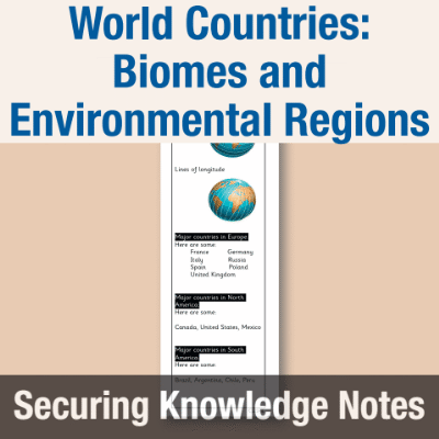 Image of Year 5 Geography (World Countries - Biomes and Environmental Regions) Knowledge Notes SKN CUSP Resource