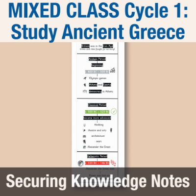 Image of Year 5 History (Ancient Greeks), Mixed Class 1 Knowledge Notes SKN CUSP Resource