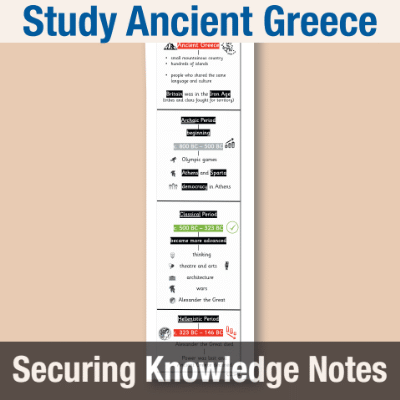 Image of Year 5 History (Ancient Greeks) Knowledge Notes SKN CUSP Resource