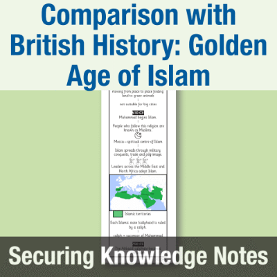 Image of Year 5 History (Compare a Non European Society to British History - Golden Age of Islam) Knowledge Notes SKN CUSP Resource