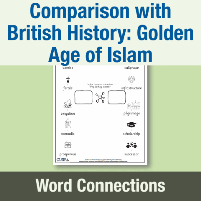 Image of Year 5 History (Study a non-European society that contrasts with British history: The Golden Age of Islam) Word Connections WC CUSP Resource