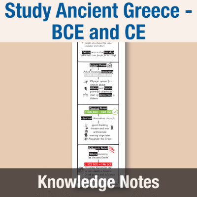 Image of Year 5 History (Study Ancient Greece - BCE and CE) Knowledge Notes KN CUSP Resource