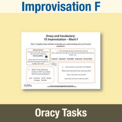 Image of Year 5 Music F (Improvisation) Oracy Tasks OT CUSP Resource