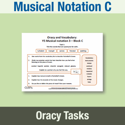 Image of Year 5 Music C (Musical Notation) Oracy Tasks OT CUSP Resource