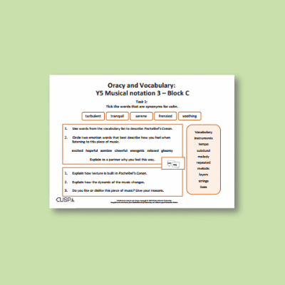 Y5 Music C (Musical Notation) Oracy Tasks OT