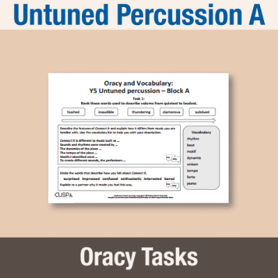 Image of Year 5 Music A (Untuned Percussion) Oracy Tasks OT CUSP Resource