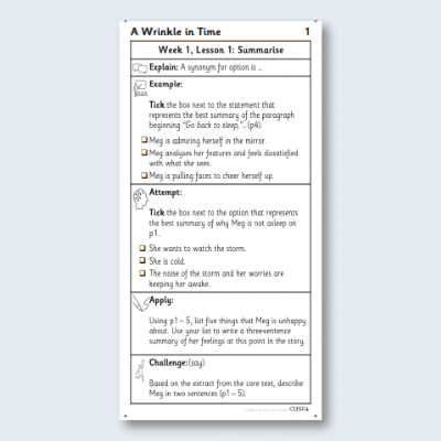 Y5 Reading (A Wrinkle in Time 1) Knowledge Notes KN