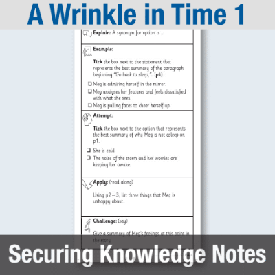 Image of Year 5 Reading (A Wrinkle in Time 1) Knowledge Notes SKN CUSP Resource