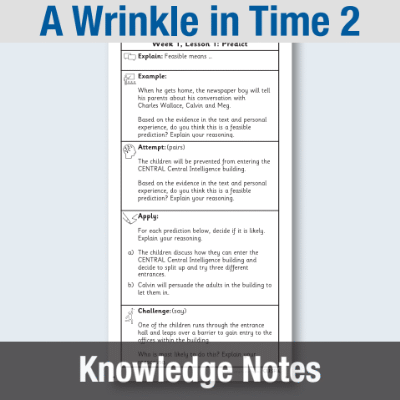 Image of Year 5 Reading (A Wrinkle in Time 2) Knowledge Notes KN CUSP Resource