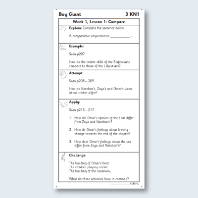 Y5 Reading (Boy Giant 3) Knowledge Notes KN