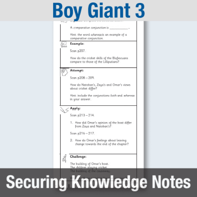 Image of Year 5 Reading (Boy Giant 3) Knowledge Notes SKN CUSP Resource