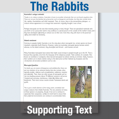 Image of Year 5 Reading (The Rabbits) Supporting Text ST CUSP Resource