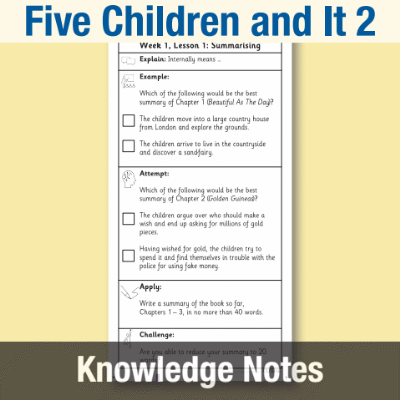 Image of Year 5 Reading (Five Children and It 2) Knowledge Notes KN CUSP Resource