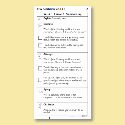 Y5 Reading (Five Children and It 2) Knowledge Notes KN
