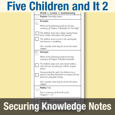 Image of Year 5 Reading (Five Children and It 2) Knowledge Notes SKN CUSP Resource
