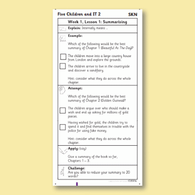 Y5 Reading (Five Children and It 2) Knowledge Notes SKN