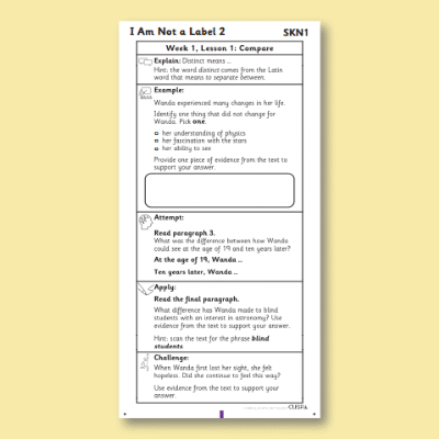 Y5 Reading (I am Not a Label 2) Knowledge Notes SKN