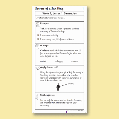 Y5 Reading (Secrets of a Sun King 1) Knowledge Notes KN