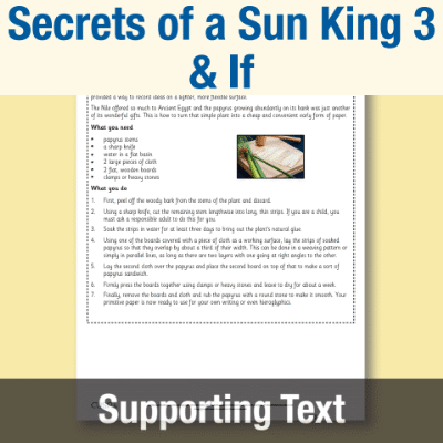 Image of Year 5 Reading (Secrets of a Sun King 3 & If) Supporting Text ST CUSP Resource