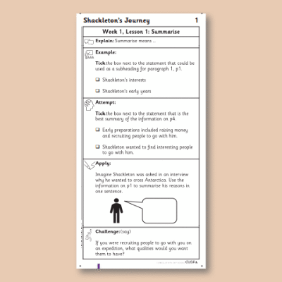 Y5 Reading (Shackleton's Journey 1) Knowledge Notes KN