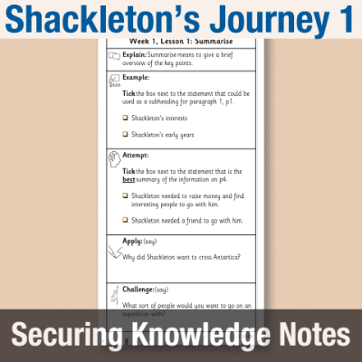 Image of Year 5 Reading (Shackleton's Journey 1) Knowledge Notes SKN CUSP Resource