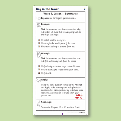 Y5 Reading (The Boy in the Tower 2) Knowledge Notes KN