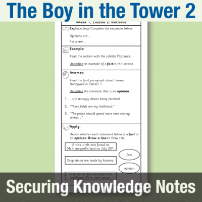 Image of Year 5 Reading (The Boy in the Tower 2) Knowledge Notes SKN CUSP Resource