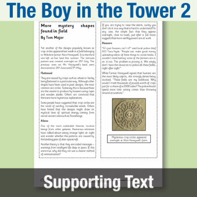 Image of Year 5 Reading (The Boy in the Tower 2) Supporting Text ST CUSP Resource
