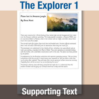 Image of Year 5 Reading (The Explorer 1) Supporting Text ST CUSP Resource