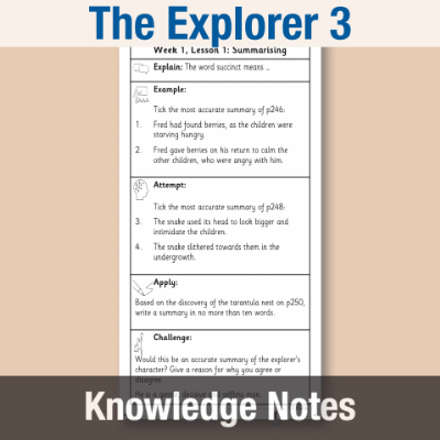 Image of Year 5 Reading (The Explorer 3) Knowledge Notes KN CUSP Resource