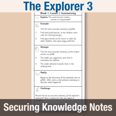 Image of Year 5 Reading (The Explorer 3) Knowledge Notes SKN CUSP Resource