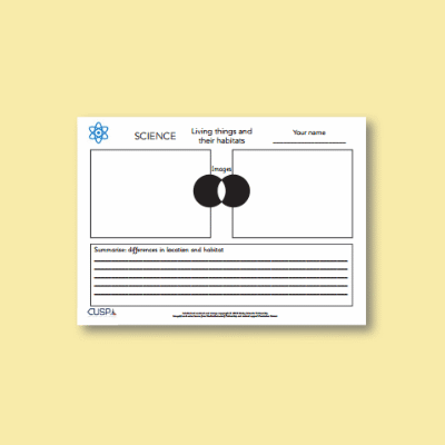 Y5 Science (2nd Revisit: Living Things and their Habitats) AR3 Comparison Template