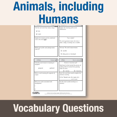Image of Year 5 Science (Animals, including Humans) Vocabulary Questions VQ CUSP Resource