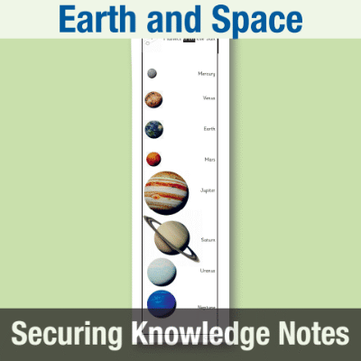 Image of Year 5 Science (Earth and Space) Knowledge Notes SKN CUSP Resource