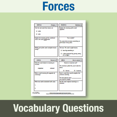 Image of Year 5 Science (Forces - Gravity and Galileo) Vocabulary Questions VQ CUSP Resource