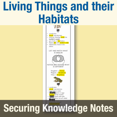 Image of Year 5 Science (Living Things and their Habitats) Knowledge Notes SKN CUSP Resource