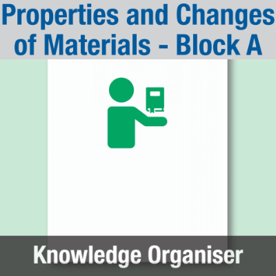 Image of Year 05 Science (Properties and Changes of Materials - Block A) Knowledge Organiser CUSP ResourceAccess Spring 195x277mm Printed in Black;    1 Leaf Set in pads of 16