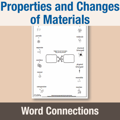 Image of Year 5 Science (Properties and Changes of Materials) Word Connections WC CUSP Resource