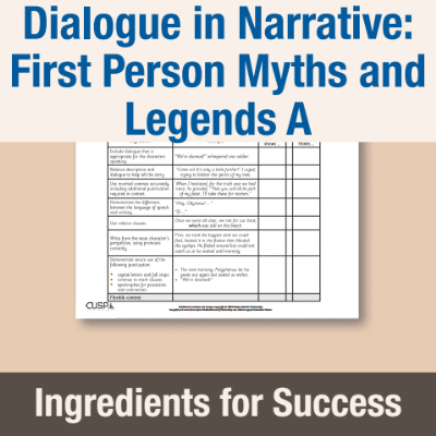 Image of Year 5 Writing A (Dialogue in Narrative: First Person Myths and Legends) Ingredients for Success IFS CUSP Resource
