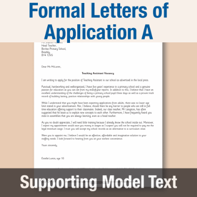 Image of Year 5 Writing A (Formal Letters of Application) Supporting Model Text SMT CUSP Resource
