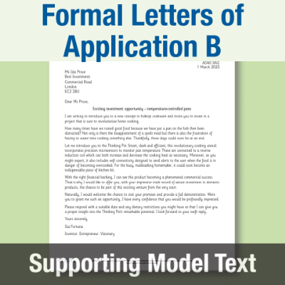 Image of Year 5 Writing B (Formal Letters of Application) Supporting Model Text SMT CUSP Resource