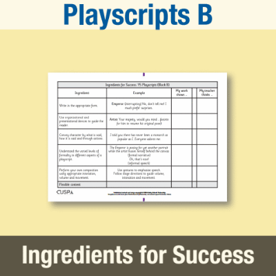 Image of Year 5 Writing B (Playscripts) Ingredients for Success IFS CUSP Resource