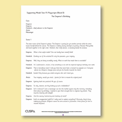 Y5 Writing B (Playscripts) Supporting Model Text SMT